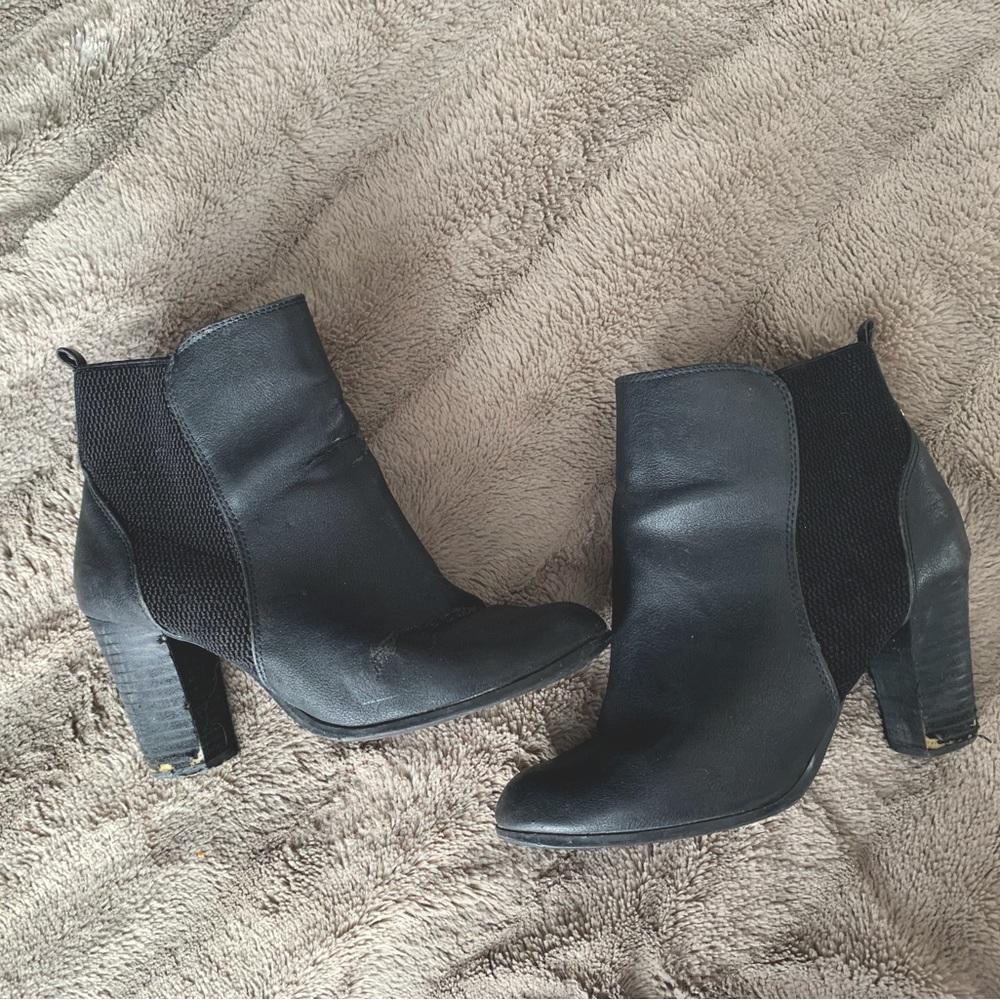 Black Leather Booties